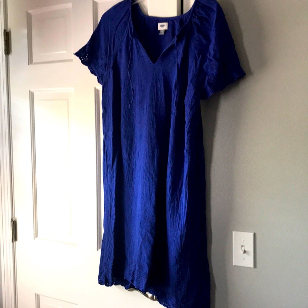 Pretty linen cobalt dress!